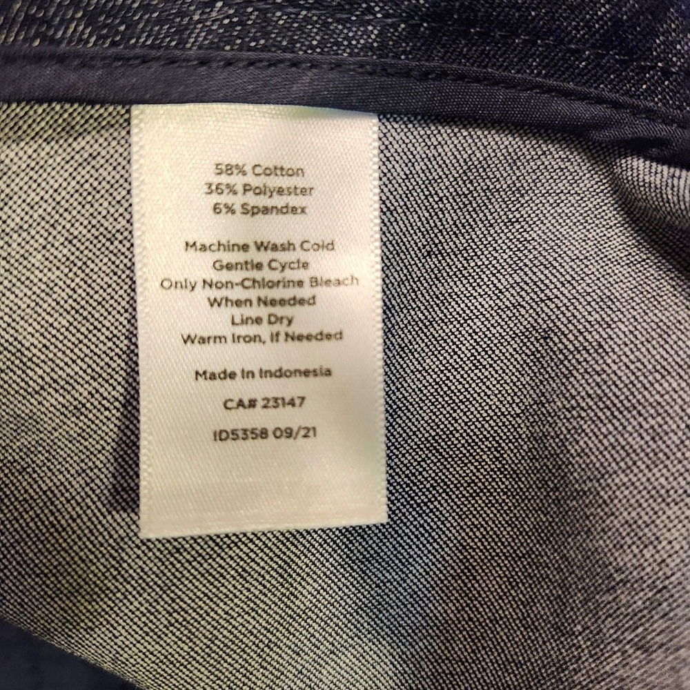 Talbots Chatham Ankle Pant 16P Womens Metallic Blue Denim Side Zip Trousers - Picture 9 of 13